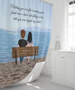 Romantic Personalized Couple Shower Curtain Set - Add a Romantic Touch to Your Bathroom Decor