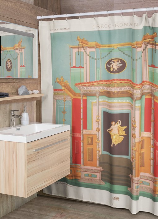 Rome Greece Shower Curtain | Divine Design | Eco-Friendly and Waterproof | Divine Bathroom Decor Luxury Shower Curtains