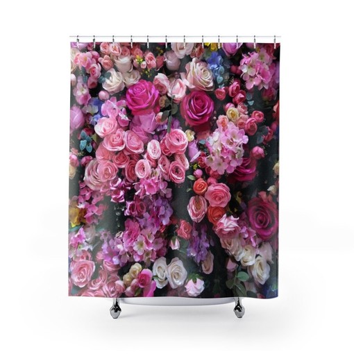 Roses Floral Shower Curtain | Bathroom Decor | New Home Gift | College Dorm Bathroom Curtain | Girls Bathroom