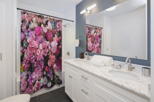 Roses Floral Shower Curtain | Bathroom Decor | New Home Gift | College Dorm Bathroom Curtain | Girls Bathroom - Image 2