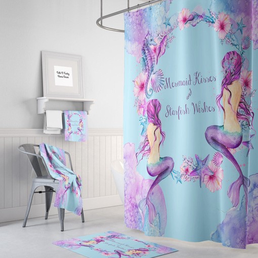 Royal Purple Mermaid Shower Curtain, Regal Addition to Your Bathroom Decor | luxury bathroom curtains