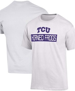 Russell Athletic White TCU Horned Frogs Secondary Color T-Shirt, Official University Football Fan Shirt for Men