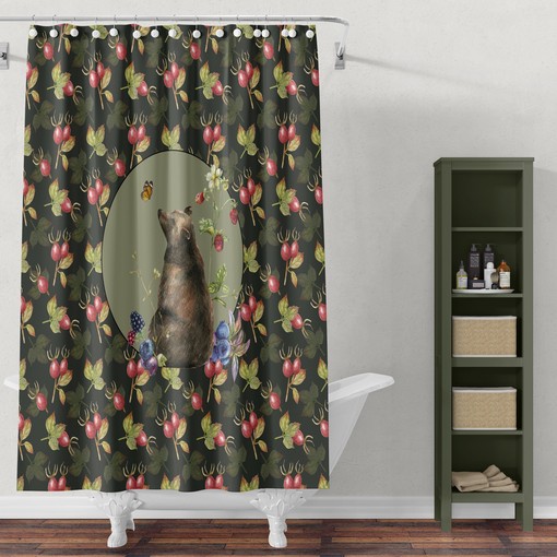 Rustic Bear Lodge Shower Curtain Set - Woodland Decor for a Cozy Look - Image 2