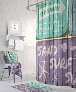 Rustic Coastal Bathroom Decor with Unique Shower Curtain and Restroom Shower Curtains Ideas for Best Shower Curtains