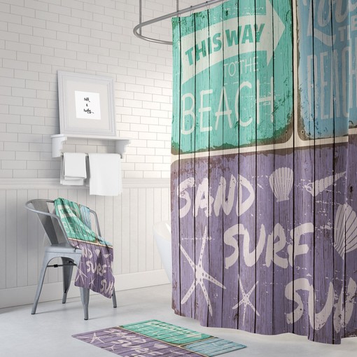 Rustic Coastal Bathroom Decor with Unique Shower Curtain and Restroom Shower Curtains Ideas for Best Shower Curtains