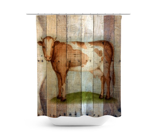 Rustic Cow Shower Curtain for Nature Lovers with Farmhouse Design - Image 2