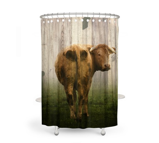 Rustic Cow Shower Curtain with Farmhouse Bathroom Decor for Country Charm - Image 3