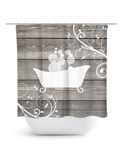 Rustic Farmhouse Shower Curtain - Perfect Bathtub Curtain for Rustic Bathrooms with Farmhouse Charm