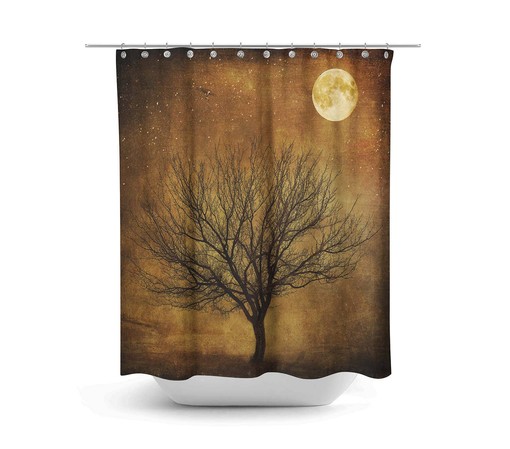 Rustic Grunge Tree Shower Curtain - Primitive Bath Decor for a Cozy Feel - Image 3