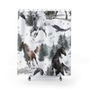 Rustic Horse Theme Bedroom Shower Curtain for Western Equestrian Bathroom Decor