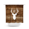 Rustic Monogram Shower Curtain with Deer Head Antler Bathtub Curtain for Woodland Bathroom - SHOWER49