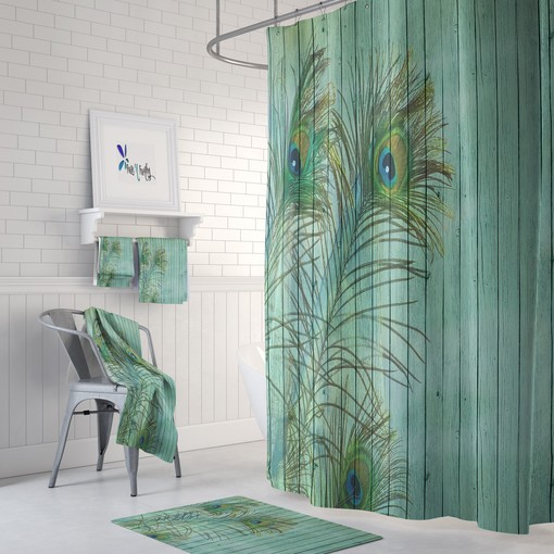 Rustic Peacock Feather Shower Curtain - Add a Touch of Wildlife to Your Bathroom