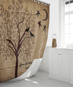 Rustic Primitive Grow Old With Me Shower Curtain for a Country Bathroom
