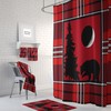 Rustic Red Plaid Woodland Shower Curtain with Optional Accessories
