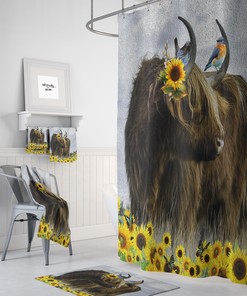 Rustic Scottish Highlander Shower Curtain Set - Add a Rustic Touch to Your Bath Decor