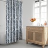 Rustic Tribal Shower Curtain with Herringbone Pattern, Mid-Century Minimalist Design