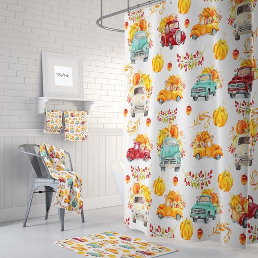 Rustic Vintage Trucks Shower Curtain Set - Add Nostalgic Charm to Your Bathroom - Image 2