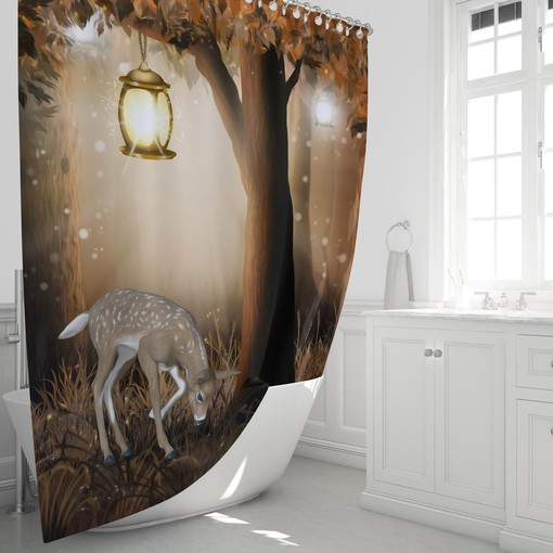 Rustic Woodland Deer Disney Shower Curtain for a Country Bathroom - Image 2