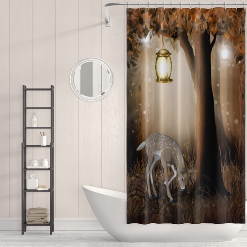 Rustic Woodland Deer Disney Shower Curtain for a Country Bathroom - Image 3