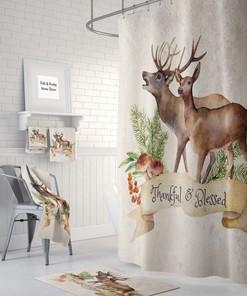 Rustic Woodland Deer Shower Curtain Set - Add a Touch of Woodland Rusticity to Your Bathroom