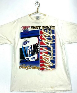 Rusty Wallace Wide Open Vintage T-shirt Nascar Racing 90s - Retro Style