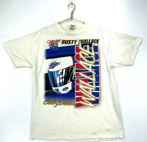 Rusty Wallace Wide Open Vintage T-shirt Nascar Racing 90s - Retro Style