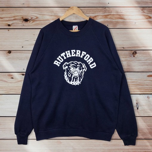 Rutherford Bulldogs Vintage Style Crewneck Sweatshirt Pullover - 90s Starter