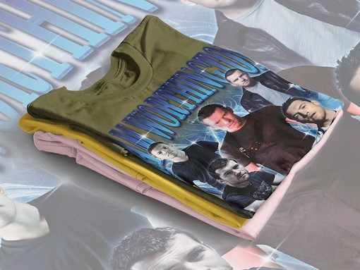SAM WORTHINGTON Homage Tshirt, Retro 90s Sweater - Movie Shirts for Men - Image 4