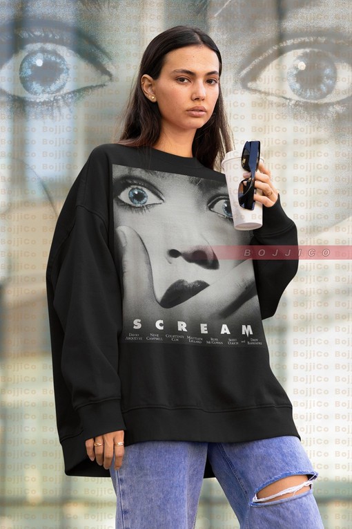 SCREAM Sweater with Drew Barrymore in Scary Movie and Horror Tees