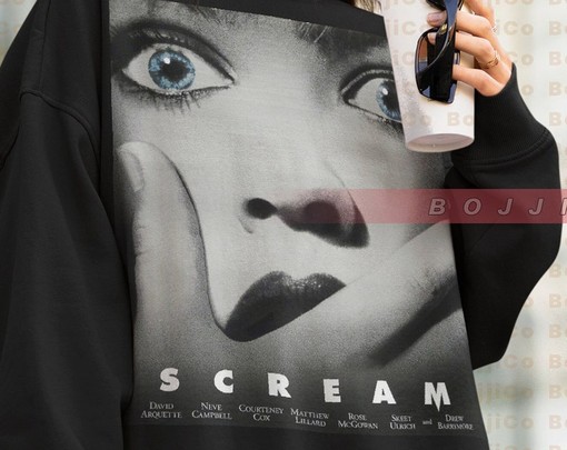 SCREAM Sweater with Drew Barrymore in Scary Movie and Horror Tees - Image 4