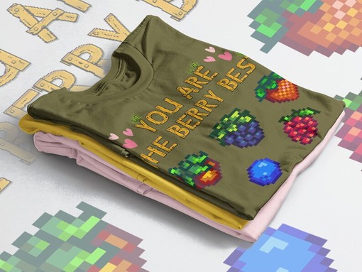 STARDW VALLEY Shirt, Berry Best Pun Joke Retro Pixel 8-Bit T-Shirt, Farming Harvst Moon Game Tee - Image 4