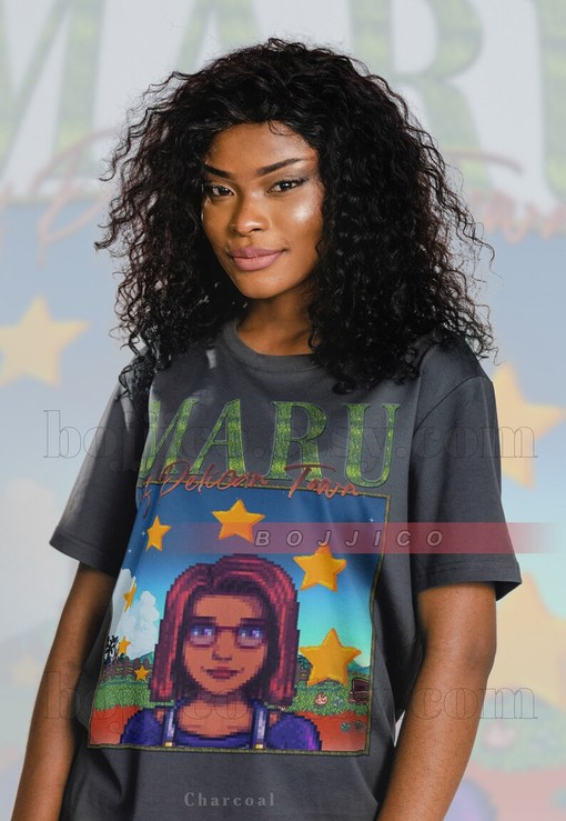 STARDW VALLY HARVEY T-shirt - Vintage Video Game Tee Featuring Food Spirit, MARU Character & HARVEY