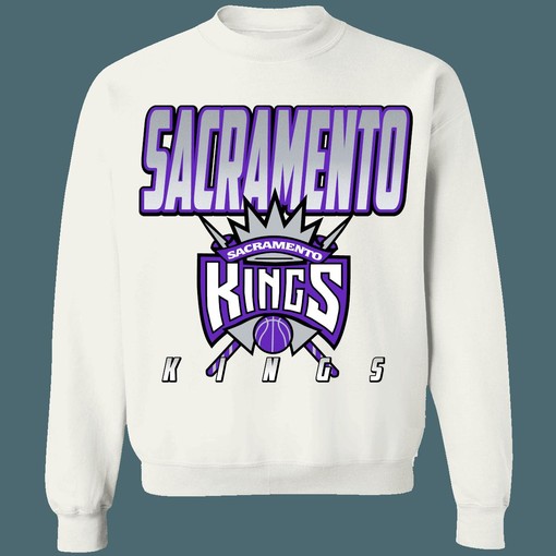 Sacramento Kings Vintage NBA Two-Tone Sweatshirt Hoodie - Retro Style - Image 2