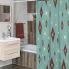Salmon Retro Shower Curtain - Mid Century Modern Inspired Bathroom Accessory