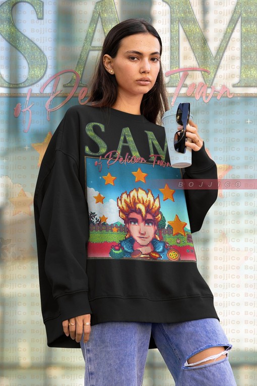 Sam Sweatshirt - STARDW VALLY Fan Gift Featuring Food Spirit, Sebastian & Sam Characters