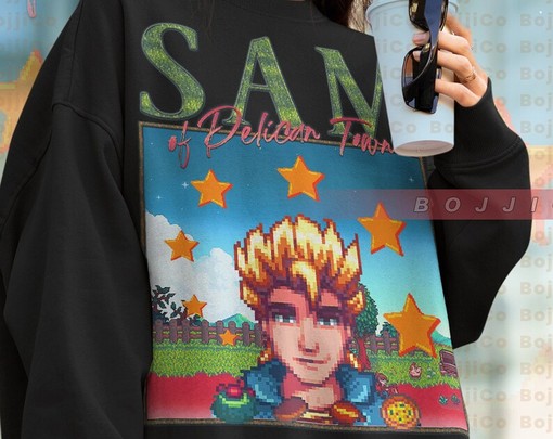 Sam Sweatshirt - STARDW VALLY Fan Gift Featuring Food Spirit, Sebastian & Sam Characters - Image 4