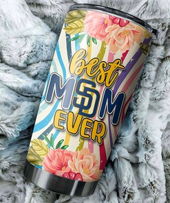 San Diego Padres Flower Style Best Mom Ever MLB Tumbler with a Vibrant and MLB Design