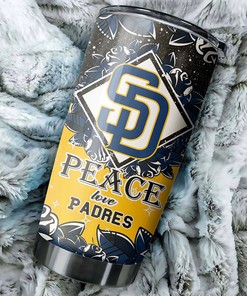 San Diego Padres Peace and Love Edition MLB Tumbler - Baseball Mom Tumbler Ideas