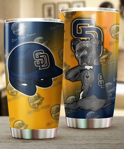 San Diego Padres Playful Design Funny Dog MLB Tumbler with Customization and Logo for Fans