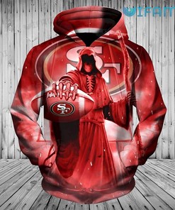 San Francisco 49ers All Over Print 3D Hoodie with Death Design