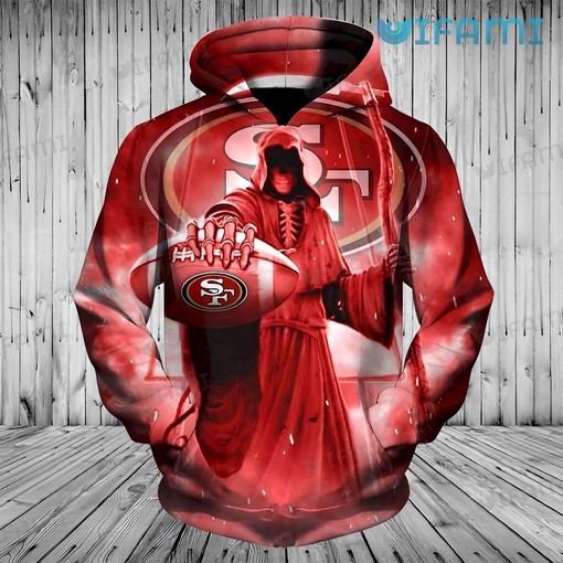 San Francisco 49ers All Over Print 3D Hoodie with Death Design