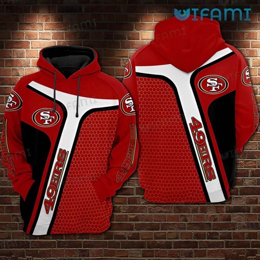 San Francisco 49ers All Over Print 3D Hoodie with Hexagon Pattern