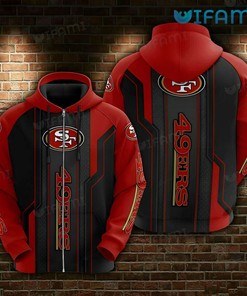 San Francisco 49ers All Over Print Zip Up Hoodie with Armor Design