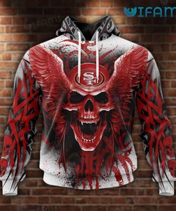 San Francisco 49ers All-Over Print Skull Angel Wings 3D Hoodie