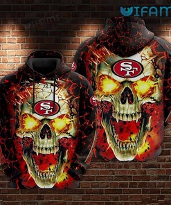 San Francisco 49ers Broken Skull 3D Hoodie with All Over Print Design