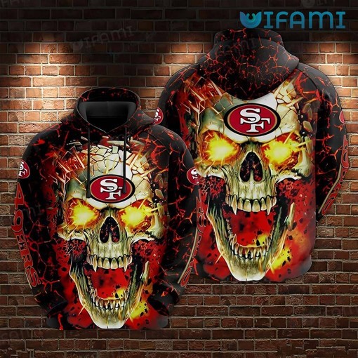 San Francisco 49ers Broken Skull 3D Hoodie with All Over Print Design