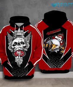 San Francisco 49ers King Skull Eagle All Over Print Hoodie with Cool Graphics