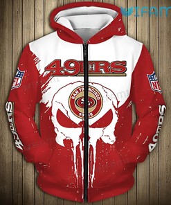 San Francisco 49ers Punisher Skull All-Over Print 3D Hoodie for Men