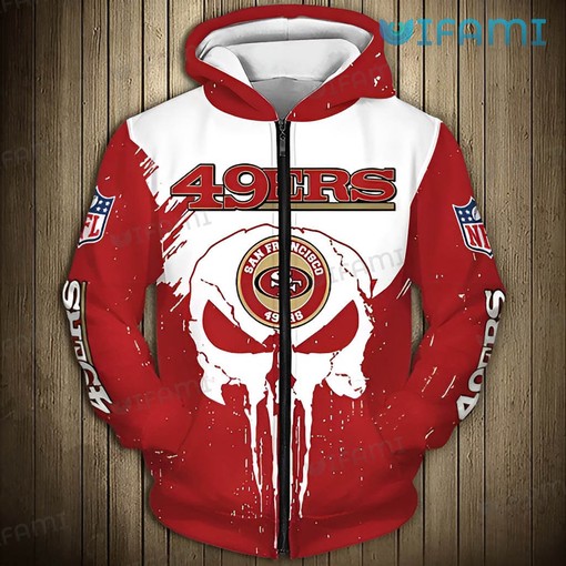San Francisco 49ers Punisher Skull All-Over Print 3D Hoodie for Men
