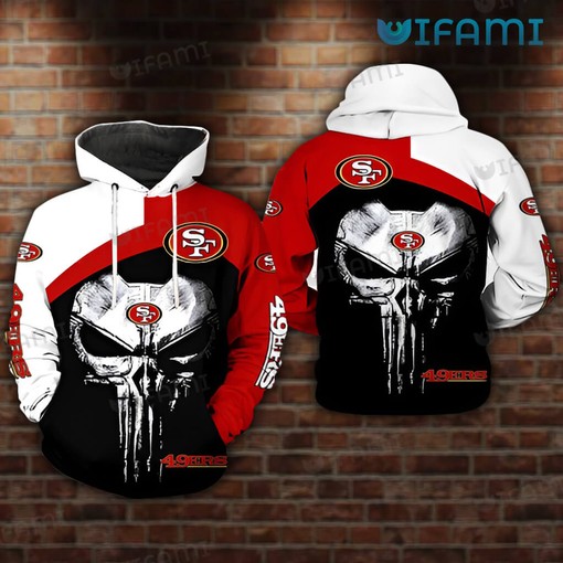 San Francisco 49ers Punisher Skull Logo All Over Print 3D Hoodie with Cool Graphics